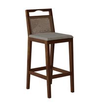 Banqueta para Cozinha Madeira Maciça Rattan Vittoria Bege Capuccino Banqueta para Cozinha Madeira Maciça Rattan Vittoria Bege Capuccino