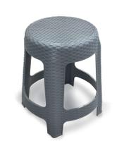 Banqueta Para Ler Cozinha Jardim Aréa Premium Rattan Cinza - Arqplast