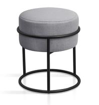 Banqueta Para Penteadeira Argola De Ferro Design Moderno Decoração Para Quarto Sala e Area de Lazer Metal Preto