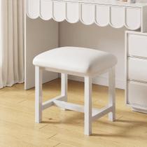 Banqueta para Penteadeira WBKATN material sintético Branco Assento 46 cm Banqueta para Penteadeira WBKATN material sintético Branco Assento 46 cm