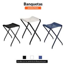 Banqueta para sauna fixa de metal com assento em nylon