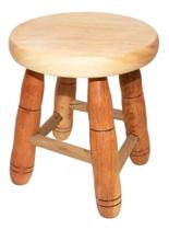 Banqueta Pequena Banquinho De Madeira Tamborete 25cm Altura