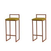 Banqueta Pietra Base Bronze - 82cm X 37cm