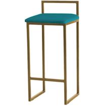 Banqueta Pietra Base Dourada - 82cm X 37cm