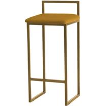 Banqueta Pietra Base Dourada - 82cm X 37cm