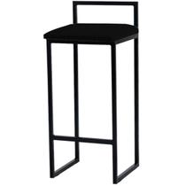 Banqueta Pietra Base Preta - 82cm X 37cm