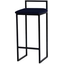 Banqueta Pietra Base Preta - 82cm X 37cm