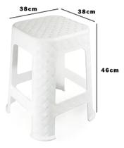 Banqueta plastica branca - acabamento rattan suporta até 120kg - plastico virgem