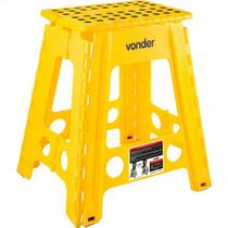 Banqueta Plástica Dobrável Alça 450mm 150Kg Amarela Vonder