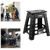 Banqueta Plástica Dobrável Preta Altura 450 mm Vonder