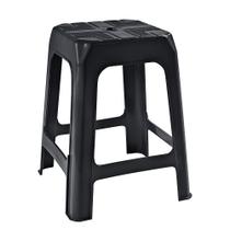 Banqueta Plástica Empilhável Preto Arqplast