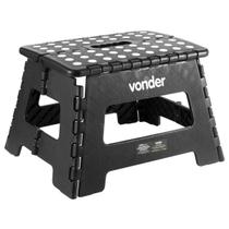 Banqueta Plástica Multiuso dobrável 22cm capacidade 150kg Vonder Preto