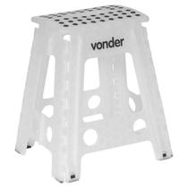 Banqueta Plástica Multiuso Dobrável 45cm Capacidade 150kg Vonder Branco
