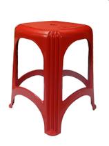 Banqueta Plástica Reforçada Capacidade 120 Kg Vermelha - Gibafer, Opção: Vermelho (a)