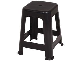 Banqueta Plastica Resistente Preta Aguenta Ate 120Kg