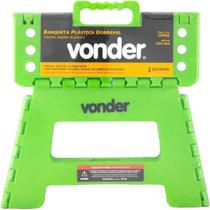 Banqueta Plástico Dobrável Verde 22cm Vonder Pesca Manicure Camping Oficina Antiderrapante