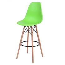 Banqueta Policarbonato Base em Madeira DKR PP