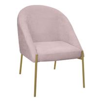 Banqueta Poltrona Lua Pé Metal Bouclê Ideal Para Sala Penteadeira Ou Salão