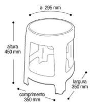 Banqueta Premium Rattan Branca 45x35 cm 25619 Aqrplast