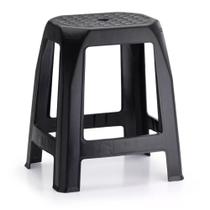 Banqueta Preto Cozinha Plástica Banquinho Banco Bar Reforçado