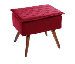 Banqueta Puf P/ Penteadeira Sala Quarto Decorativo Vermelho