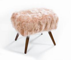 Banqueta Puf Pelúcia Rose Para Sala Penteadeira Quarto Banqueta Puf Pelúcia Rose Para Sala Penteadeira Quarto