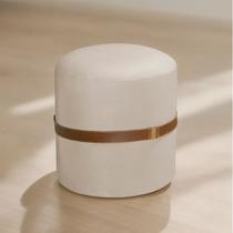 Banqueta Puff Berlim Veludo Cinta Couro Legítimo Qualidade Banqueta Puff Berlim Veludo Cinta Couro Legítimo Qualidade
