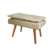 Banqueta Puff decorativo Opala bege pé palito Banqueta Puff decorativo Opala bege pé palito