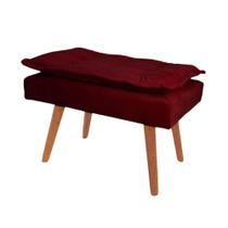Banqueta Puff decorativo Opala vermelho bordô pé palito Banqueta Puff decorativo Opala vermelho bordô pé palito