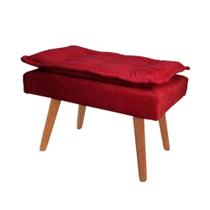 Banqueta Puff decorativo Opala vermelho pé palito Banqueta Puff decorativo Opala vermelho pé palito