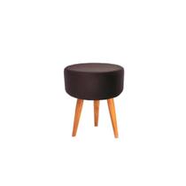 Banqueta Puff decorativo redondo pé palito tripé marrom Banqueta Puff decorativo redondo pé palito tripé marrom