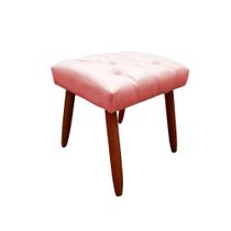 Banqueta Puff Julia Pés Palito Banco Sala Puf Retangular Rose