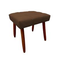 Banqueta Puff Natalia Pés Palito Banco Sala Puf Retangular Marrom Banqueta Puff Natalia Pés Palito Banco Sala Puf Retangular Marrom