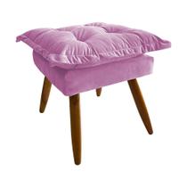Banqueta Puff Opala Pés Palito Banco Sala Puf Retangular Rose Banqueta Puff Opala Pés Palito Banco Sala Puf Retangular Rose