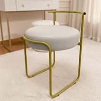 Banqueta Puff Penteadeira Maquiagem Base De Ferro material sintético