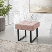 Banqueta Puff Pés de Ferro Para Sala Quarto Decorativo