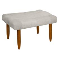 Banqueta Puff Retangular Requinte para Sala Quarto Bouclê cor:Bouclê Bege Claro