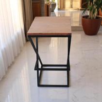 BANQUETA QUADRADA AÇO MADEIRA ESTILO INDUSTRIAL BQ04 Informar cor da estrutura via mensagem após a compra