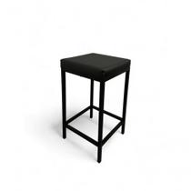 Banqueta Quadro Sem Encosto Estofada Preto - 65cm