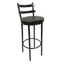 Banqueta Rafaela - Redonda Altura 65cm para Bar e Cozinha Preta com Assento Confortável cor Preto