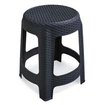 Banqueta Rattan Premium Preta 35X45Cm 25618 Arqplast