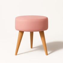 Banqueta Redonda Pés Palito Banco Sala Puf Quarto Pufe P Ros