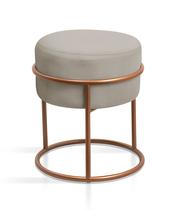 banqueta reforçada para sala pés de ferro redonda argola na cor cobre rose varias cores