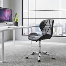 Banqueta Regulável Office com Altura Ajustável Giratória Base Cromada Assento Sintético Banqueta Regulável Office com Altura Ajustável Giratória Base Cromada Assento Sintético