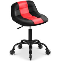 Banqueta rolante FreekyFit Garage Shop com encosto vermelho