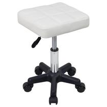 Banqueta rolante FURWOO Square Swivel PU em couro branco Banqueta rolante FURWOO Square Swivel PU em couro branco