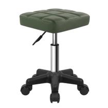 Banqueta rolante FURWOO Square Swivel PU em couro PU verde Banqueta rolante FURWOO Square Swivel PU em couro PU verde