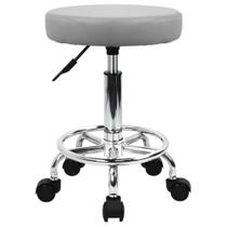 Banqueta rolante KKTONER PU Leather Swivel Height Adjust. Cinza