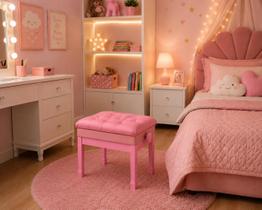 Banqueta Rosa, Banco p/ Teclado, Piano Yamaha, Casio, Roland, Korg, Kawai, Fazioli c/ Ajuste de Altura, Porta Partitura (Baú), Assento: 55 x 34 cm Banqueta Rosa, Banco p/ Teclado, Piano Yamaha, Casio, Roland, Korg, Kawai, Fazioli c/ Ajuste de Altura, Porta Partitura (Baú), Assento: 55 x 34 cm