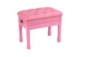 Banqueta Rosa, Banco p/ Teclado, Piano Yamaha, Casio, Roland, Korg, Kawai, Fazioli c/ Ajuste de Altura, Porta Partitura (Baú), Assento: 55 x 34 cm